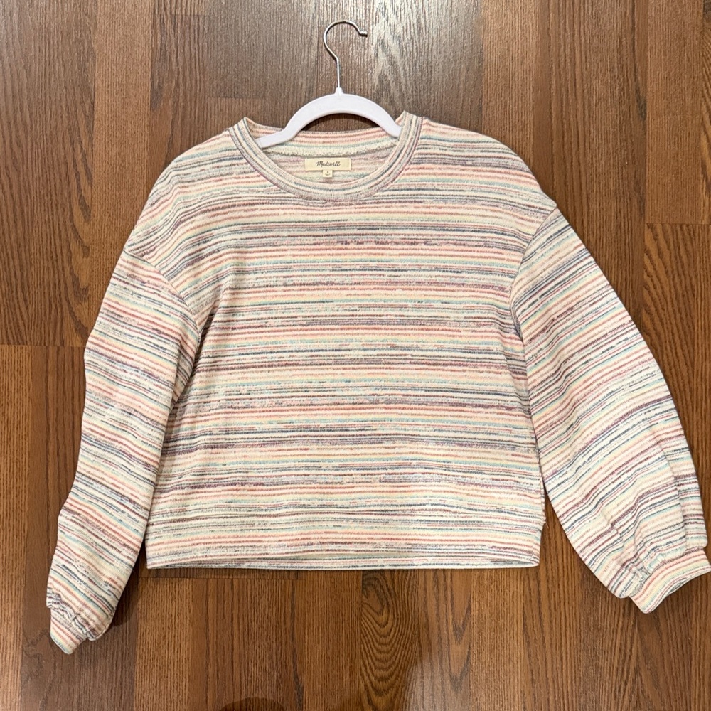 Madewell Cream and Multicolor Striped Sweater